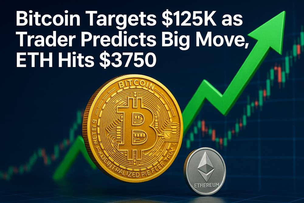 Bitcoin Targets $125K as Trader Predicts Big Move, ETH Hits $3750