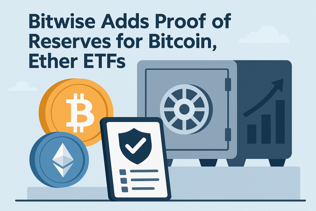 Bitwise Adds Proof of Reserves for Bitcoin, Ether ETFs