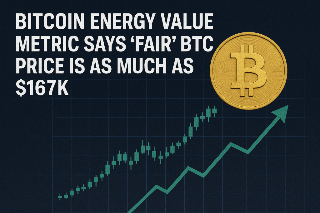 Bitcoin Energy Value metric says ‘fair’ BTC price is as much as $167K