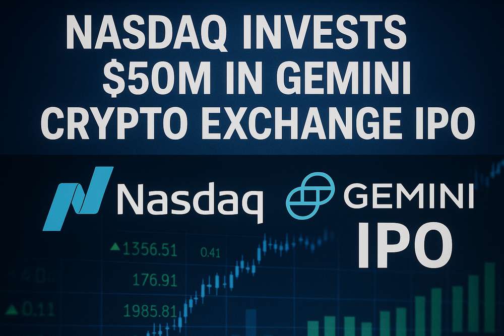 Nasdaq Invests $50M in Gemini Crypto Exchange IPO