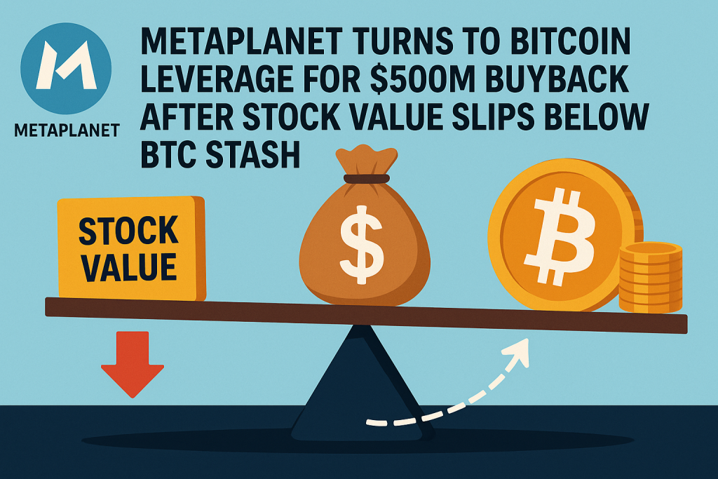 Metaplanet Turns to Bitcoin Leverage for $500M Buyback After Stock Value Slips Below BTC Stash