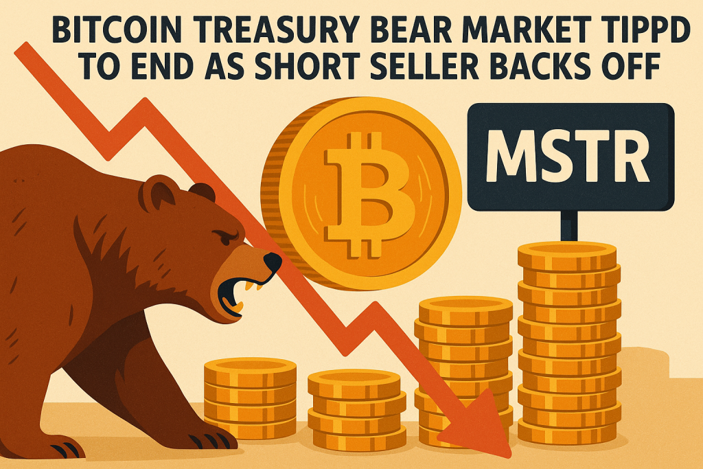 Bitcoin Treasury Bear Market Tipped to End as Short Seller Backs Off MSTR